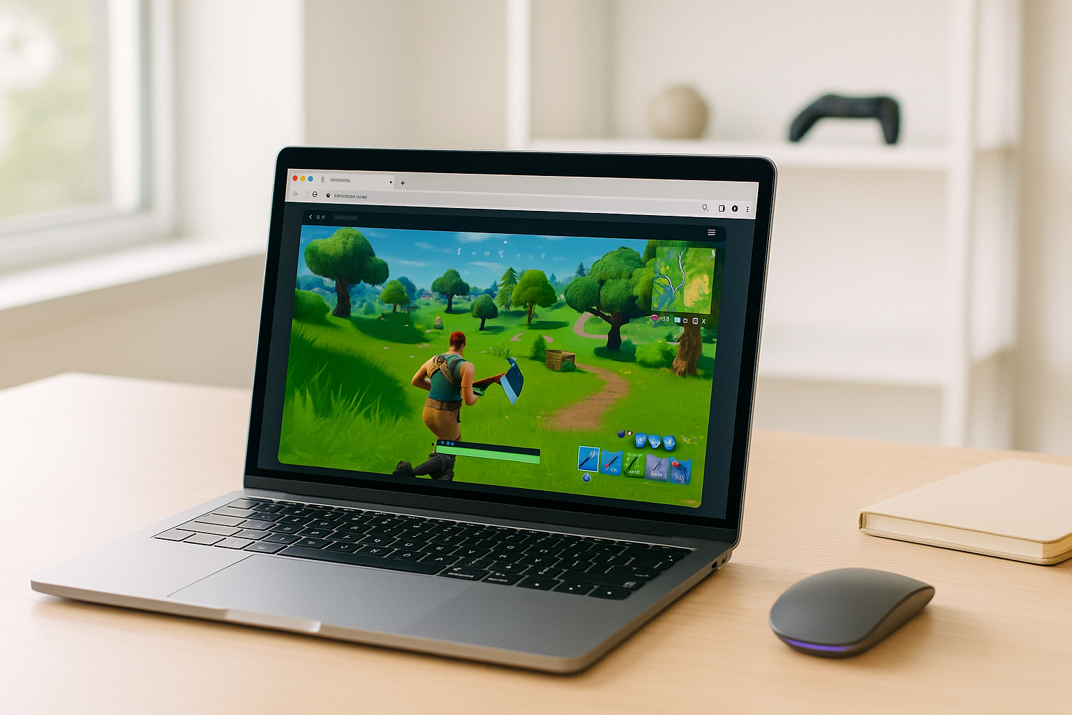 Player using mac cloud gaming through a browser
