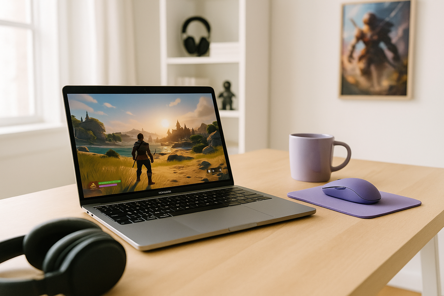 Why Mac Cloud Gaming Matters on macOS - MacBook with a popular PC game in home