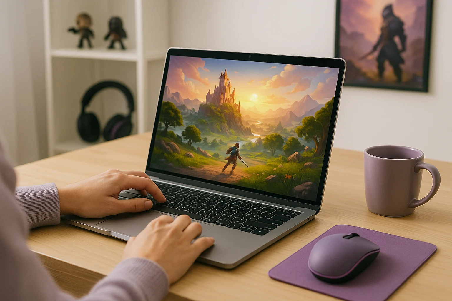 Using Online Cloud Gaming Through Aristeem Play - using modern laptop with a popular PC game