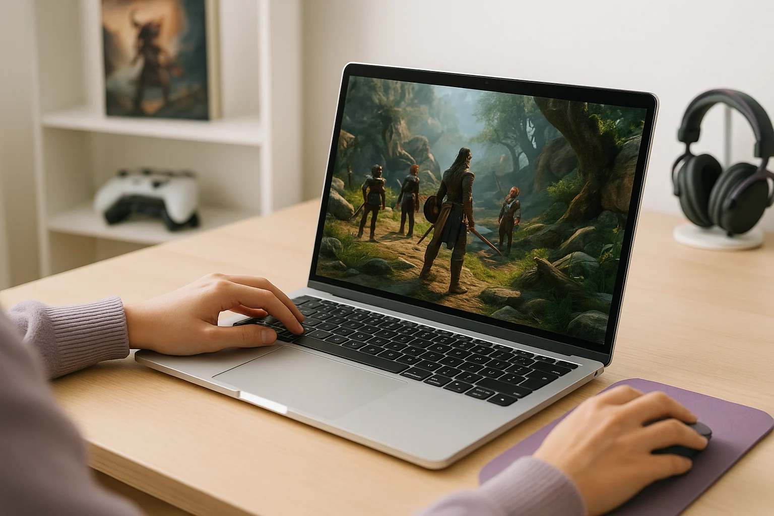 Using Baldur's Gate Online Through Aristeem Play - using modern laptop with a popular PC game