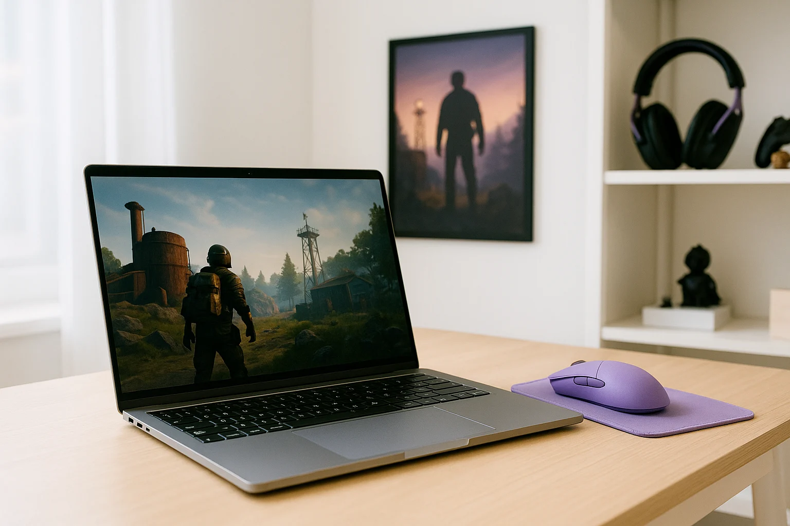 Why Lethal Company online Appeals to Fast-Start Players - modern laptop with a popular PC game in home
