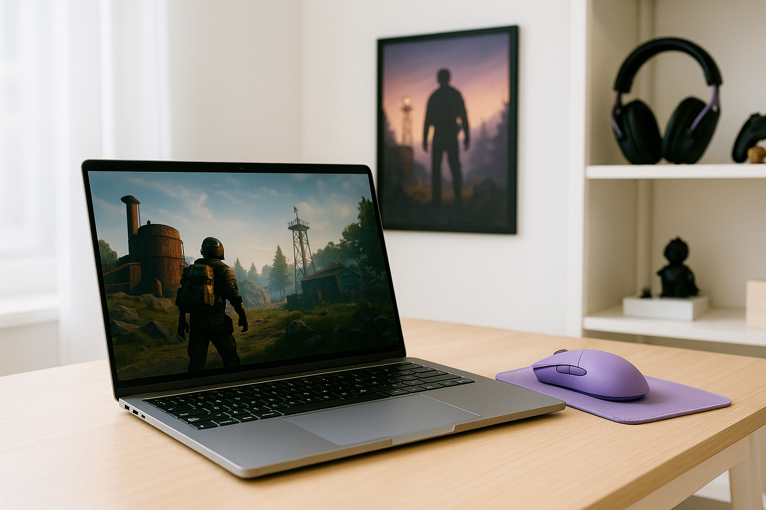 Why Lethal Company online Appeals to Fast-Start Players - modern laptop with a popular PC game in home