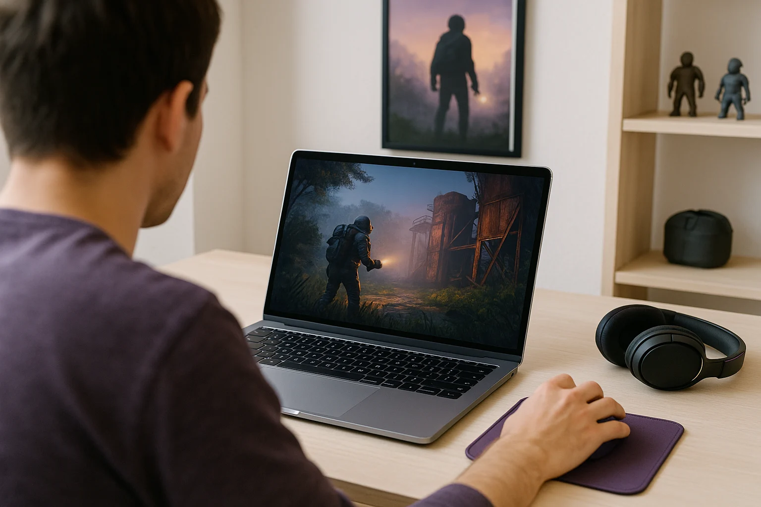 How Lethal Company Browser Play Works With Aristeem - using modern laptop with a popular PC game