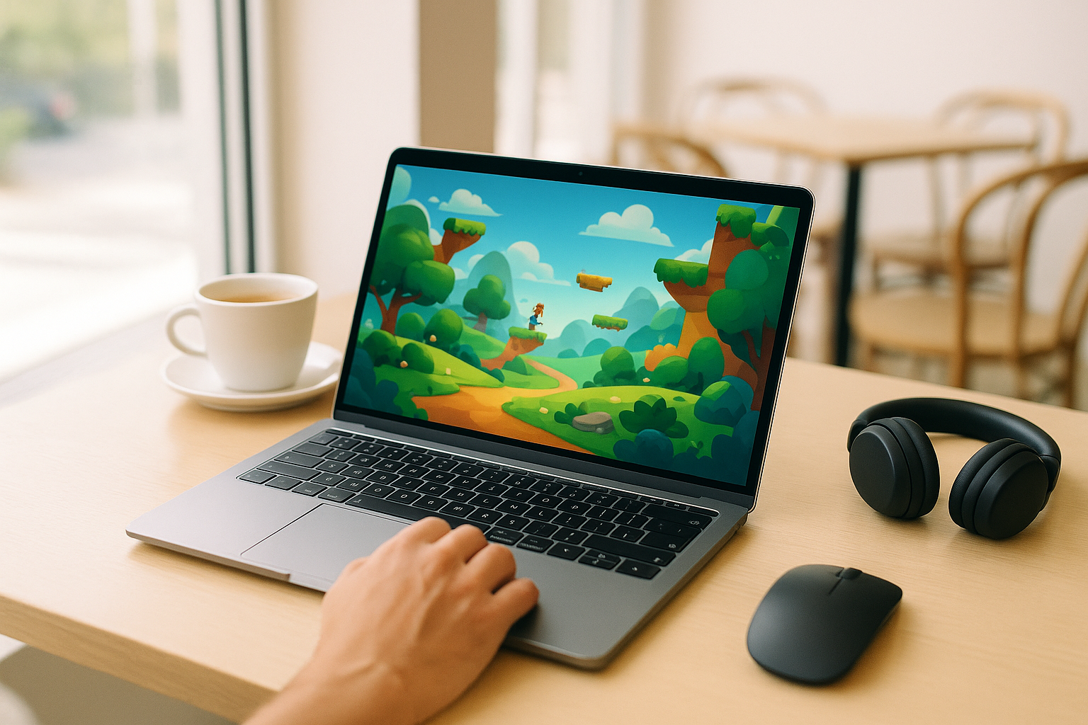 Player using a chrome cloud game setup on a laptop browser