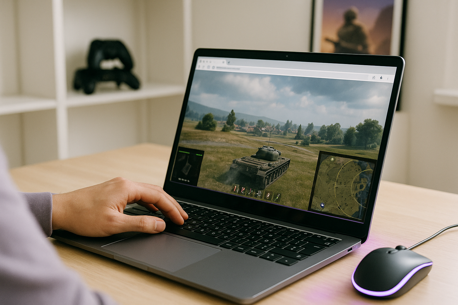 How World of Tanks Online Works With Aristeem Play - using modern laptop with World of Tanks