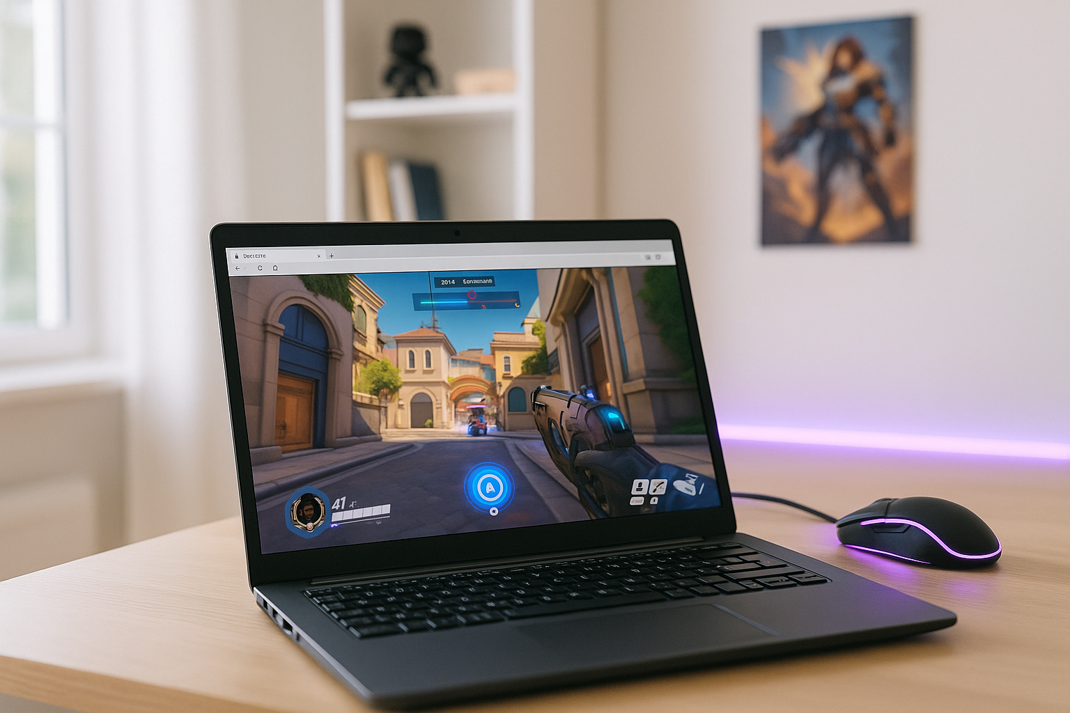 can you play Overwatch on Linux Today - Linux laptop with Overwatch in home