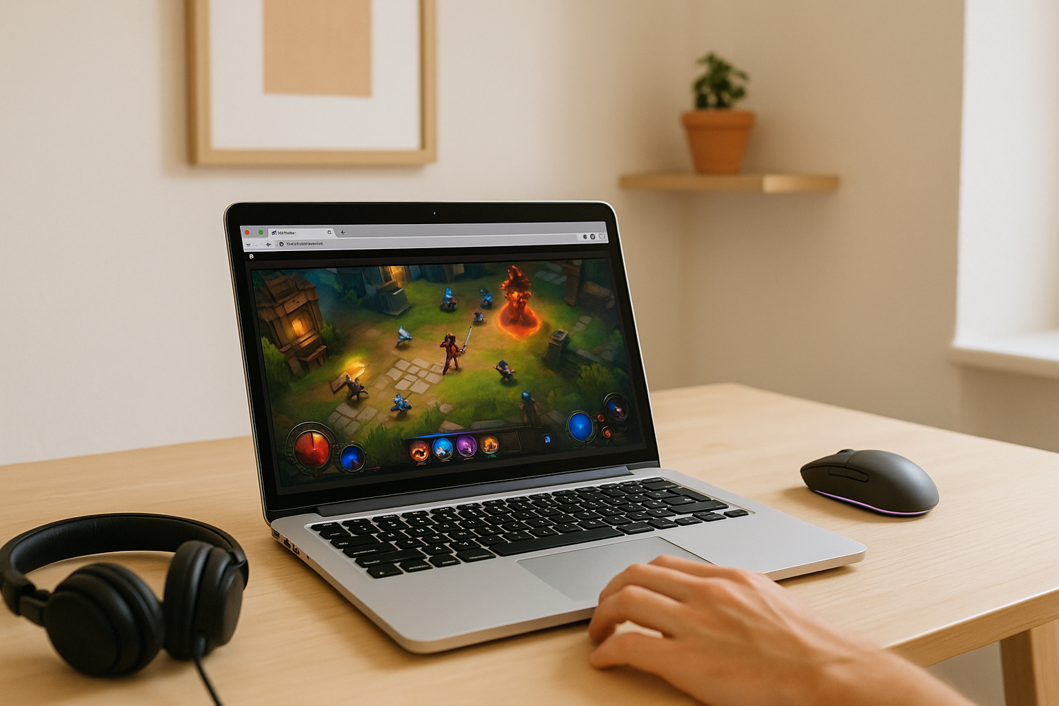 Mac user playing diablo for mac through a cloud gaming setup