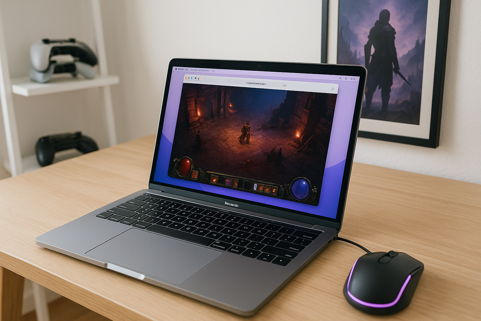 Why Diablo for Mac Is Still a Friction Point on macOS - MacBook with a popular PC game in kitchen