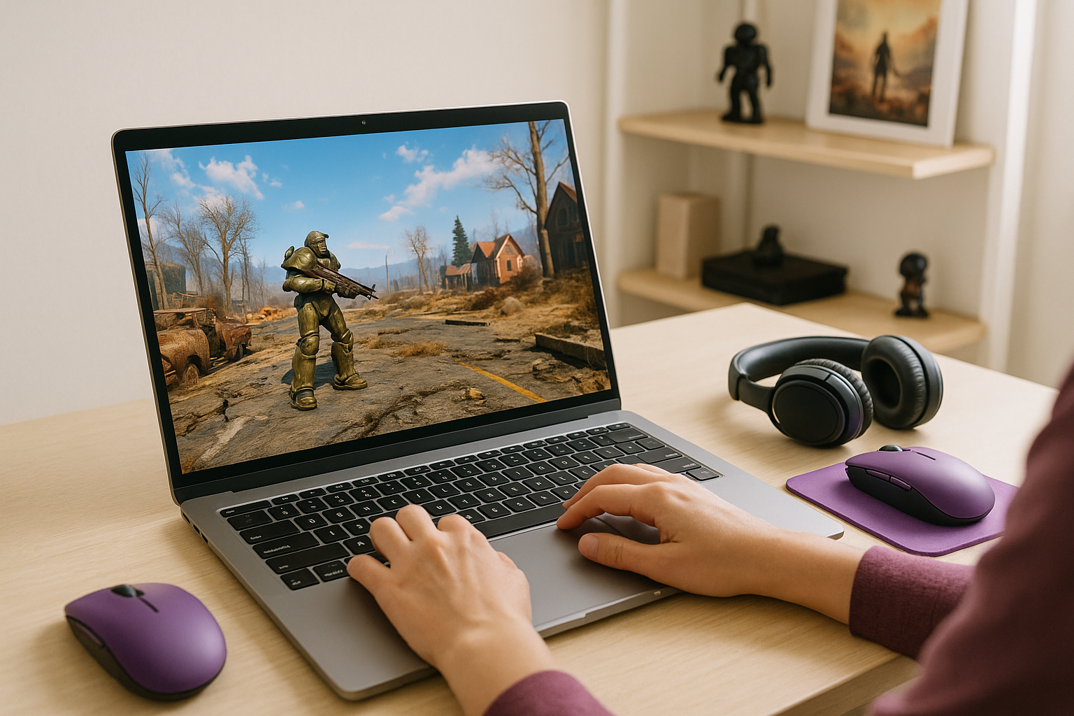 How to Play Fallout 4 Online Through Aristeem Play - using modern laptop with a popular PC game